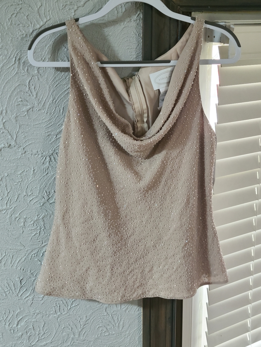 Alfred Angelo *Nwt* Beaded Cowl Neck Blouse in Light Nude - Perfect For Weddings